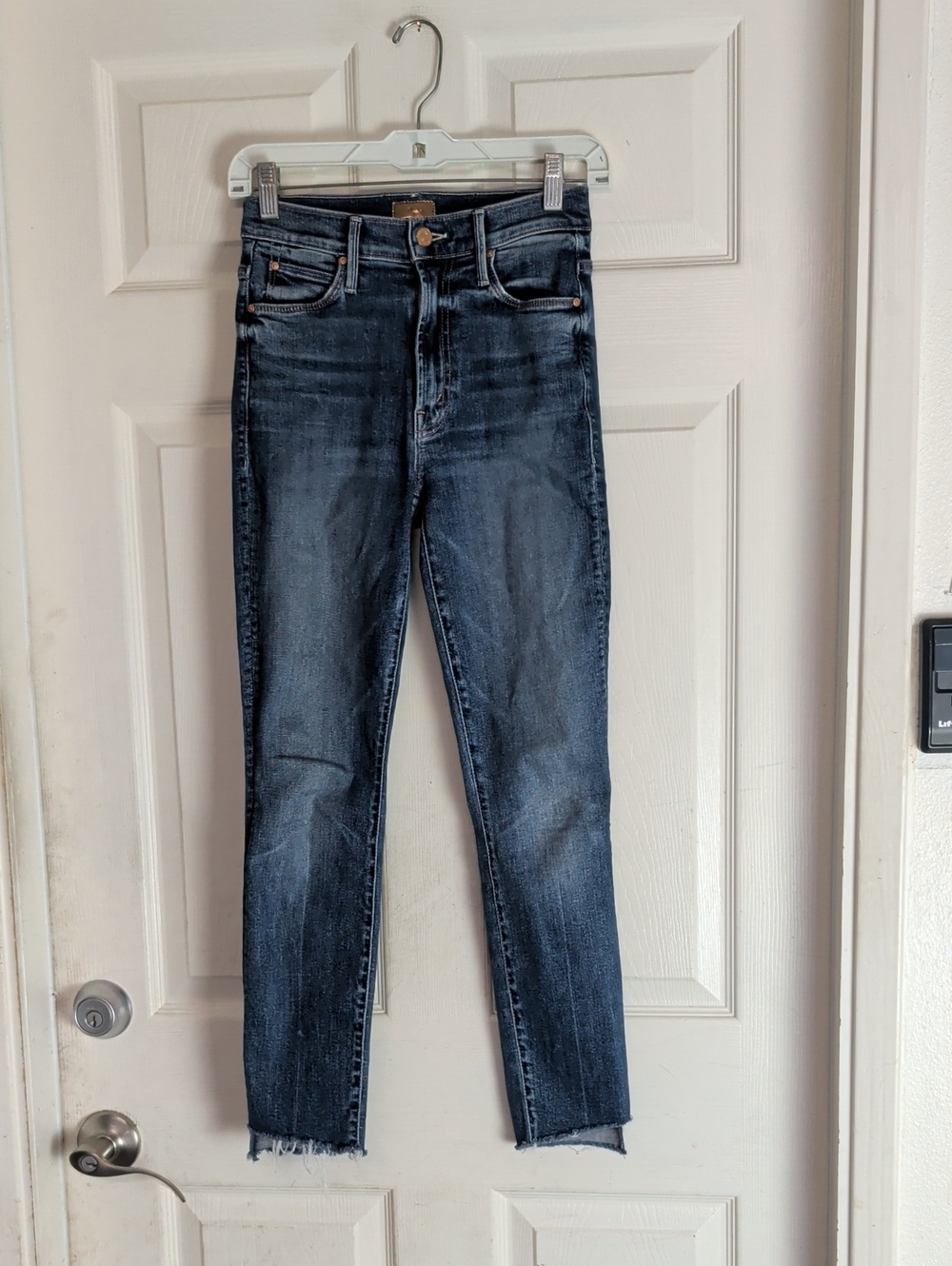 MOTHER The Stunner Zip Ankle Step Fray Jeans Women 24